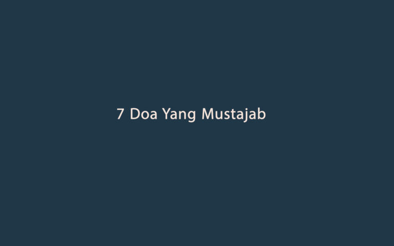 7 Doa Yang Mustajab